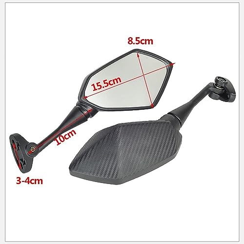 Seitenspiegel Motorrad Spiegel Für Yamaha Für YZF Für R1 Für R6 Für R25 Für R15 Für R125 Für R3 Für R1S Für R1M Für FZ6R Motorrad Roller Rückspiegel Carbon Look