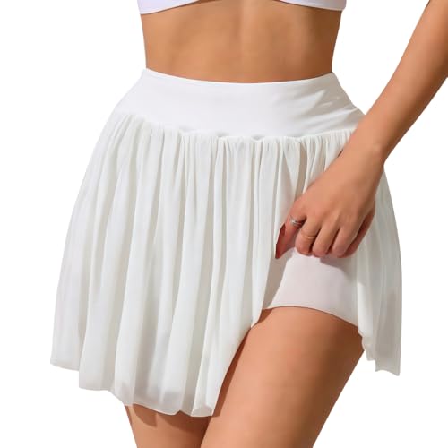 XFSRG Damen Rock Hohe Taille A Linie Skater Rock Minirock Sexy Ruffle...