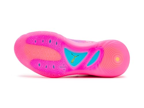 PUMA Mens All-Pro Nitro 2 Showtime Basketball Shoes Poison Pink/Bright Aqua/Lime Squeeze 14 Medium - image 5