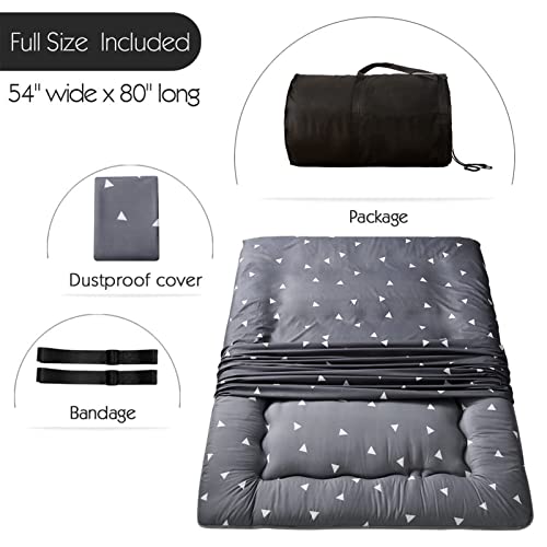 image for MAXYOYO Grey Triangle Printed Japanese Futon Floor Mattress, Thicken S