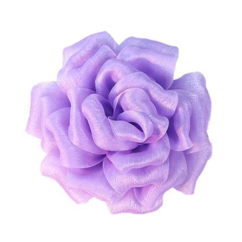 Image of Flash Camellia Flower Brooch Pin for Women Men Elegant Texture Fabric Dahlia Rose Floral Brooches Lapel Pins Dainty Wedding Holiday Party Costume Dress Accessories Jewelry