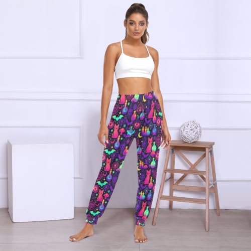 GuoChe Pantalon de yoga décontracté et respirant pour femme, Pastel Goth Halloween Witchy Pattern Magical, XX-Large – vue 3