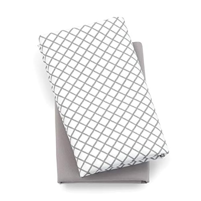 Chicco Lullaby Playard Sheets - Grey Diamond 2-Pack | Grey/White