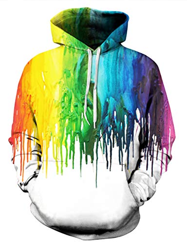 KamiraCoco Hombre Sudadera 3D Estampado Manga Otoño Hoodie Invierno Sudadera con Capucha (L/XL)