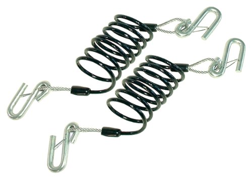 Demco 9523003 Coiled Safety Cable Pair with Hooks