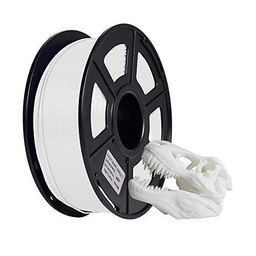 Up To 50% OFF JG Maker 3D Printer Filament 1.75mm ±0.03mm PLA Filament Weight 1kg Smooth Printing No Bubbles No Clogging Durable Filament 335M Compatible for Most FDM 3D DIY Desktop Printer 3D Pen (White)
