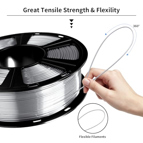 Image of GEEETECH 2KG Silk Silver PLA Filament 1.75mm, 3D Printer Shiny Silk Filament,1kg Spool (2.2lbs), Dimensional Accuracy + /- 0.02mm, Fit Most FDM Printer (Silk Silver)
