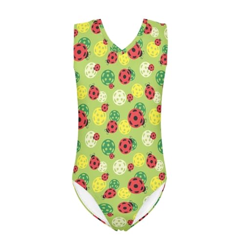 Image of Girls Cartoon Pattern One-Piece Swimsuits Sport Racer Swimwear Beach Bathing Suit, Size 5-14