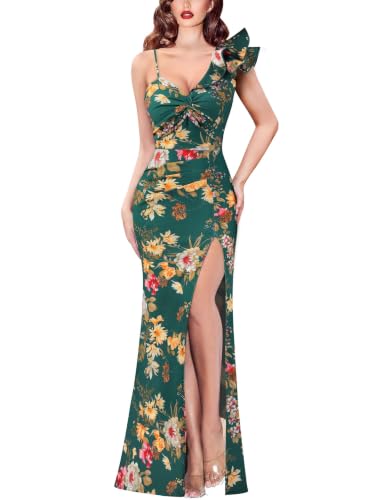 Image of VFSHOW Womens Ruffle One Shoulder Formal Prom Evening Gala Maxi Dress