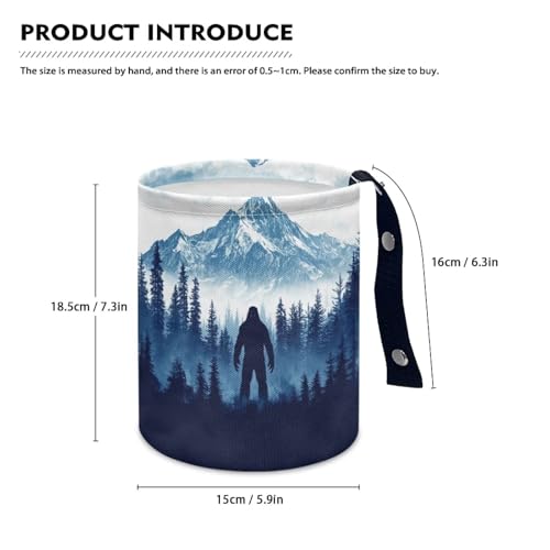 Image of Bigfoot Mountains Forest Car Trash Can Hanging Car Garbage Bin Collapsible Waste Bin Auto Accessories Interior for Car SUV Trucks