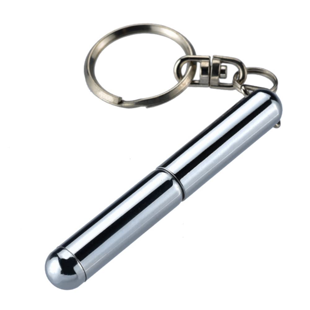 1 piece Retractable mini pen made of stainless steel Retractable pocket pen keychain Dad gadgets birthday Christmas