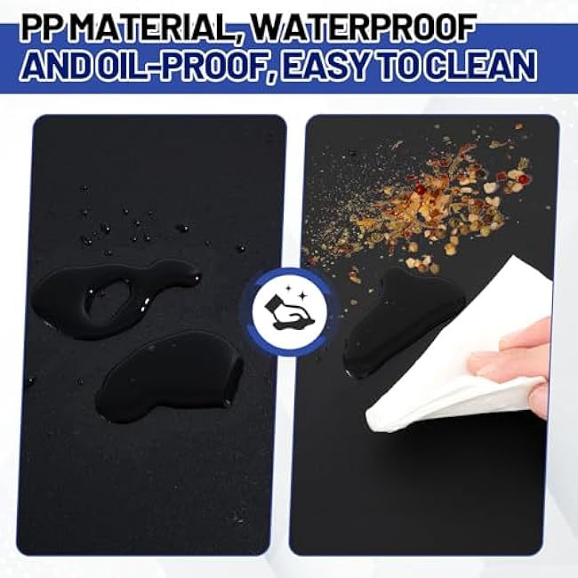 Sliner 8 Pack 14 x 36 Inch Wire Shelf Liner Black Plastic Waterproof Liners for Organizing Metal Rack Shelves, Kitchen Cabinets, Cupboard, Pantry