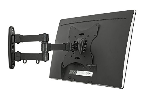 Mount-It! Swivel Full Motion Articulating Tilting TV Wall Mount, Computer Monitor Mount, Corner Bracket for 23-42 inch Screen TV (VESA up to 200x200mm), 66 lb Capacity, Black