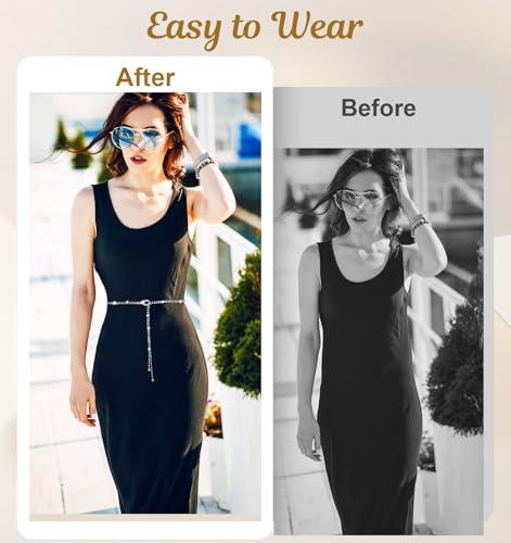 Rhinestone Chain Belt for Women, Crystal Sparkle Dress Belt Thin Bling Waist Belt for Wedding Prom Evening Gowns Accessories4