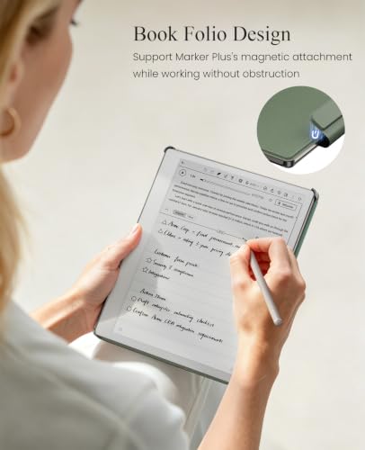 Image of MoKo Case for Remarkable Paper Pure 10.3 inch 2026 with Pen Holder, Celadon | Slim protective hard shell folio cover with secure pen holder, Auto Wake & Sleep