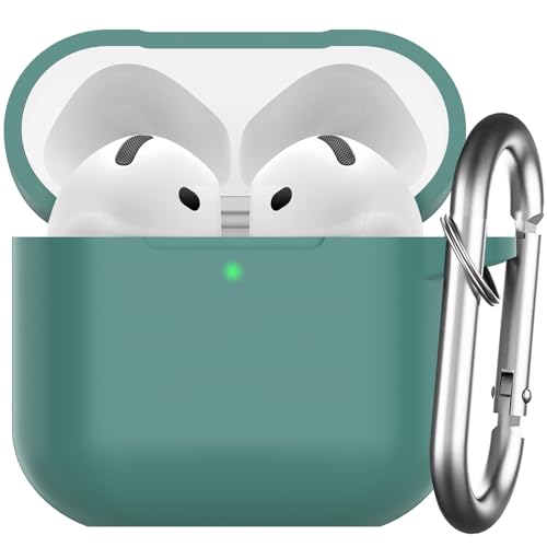 Nemteur Custodia per AirPods 4 2024, Case Protettiva in Silicone per AirPods 4th 2024 Cover in Silicone Visibile a LED...