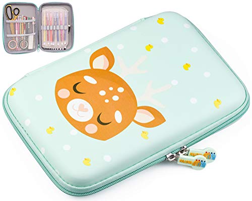 Wandefol Trousse Scolaire à Crayons, Grande Trousse Fourniture de Bureau avec Compartiment pour Papeterie, Maquillage et Cartes pour École Bureau Fille Garçon Cover