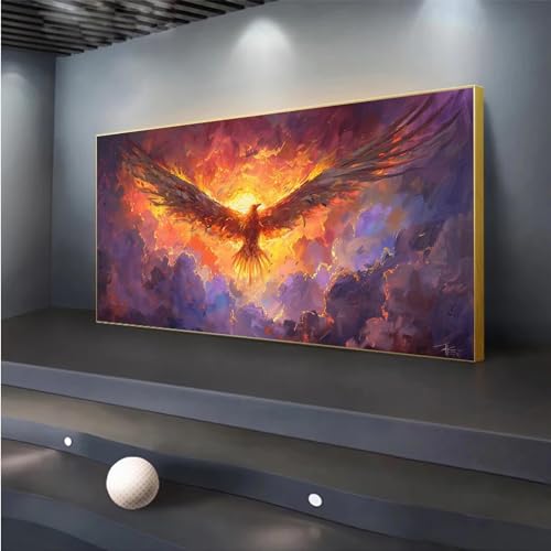 Peinture Diamant Adulte Phénix 5D complet avec strass point de croix pour fresque murale géante