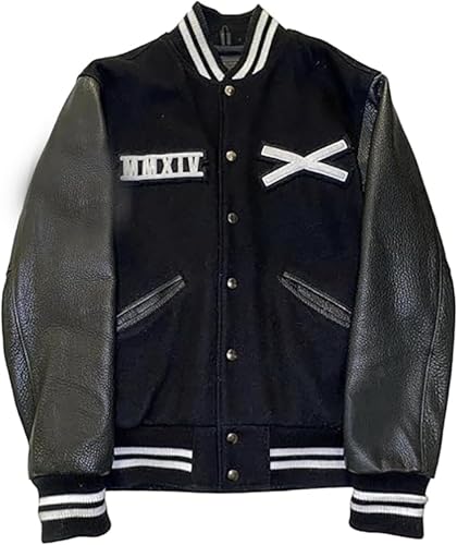 Men's Wool Leather Letterman Baseball Varsity Jacket Tour 2XS-4XL