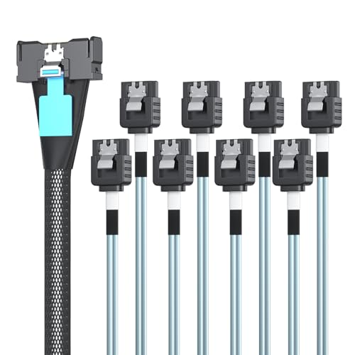 Cable ipolex MCIO a 8x SATA, 1 m miniatura 3
