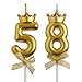 58th 85th Birthday Candles, Gold 85 58 Year Old Cake Topper Number Birthday Candles, Birthday Party Decorations Gifts for Women Men