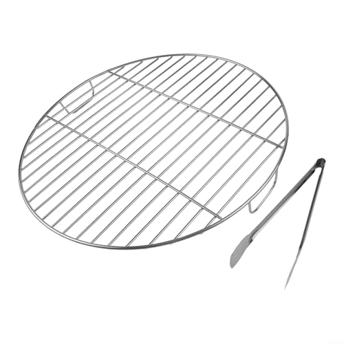 Parrilla redonda de acero inoxidable con asa para parrillas Weber 7432 y 57 cm, construida para aplicaciones de alta resistencia (53 cm)