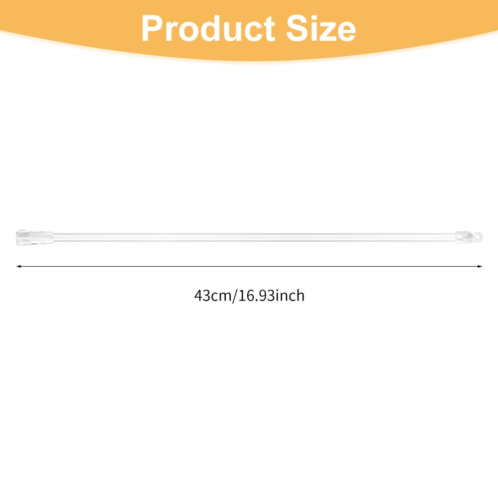 2 Pcs Vertical Blind Replacement Parts - Clear Acrylic Blind Tilt Wand with Hook and Grip (Size: 17inch)