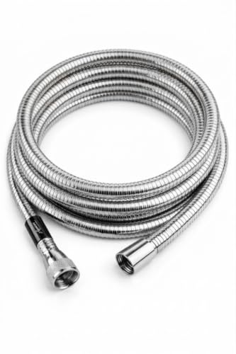 Image of Aquieen Stainless Steel 304 Shower Hose (Grade SS AISI-304) Anti-Corrosion & Anti Explosion Shower Tube, Silver (2 Meter)