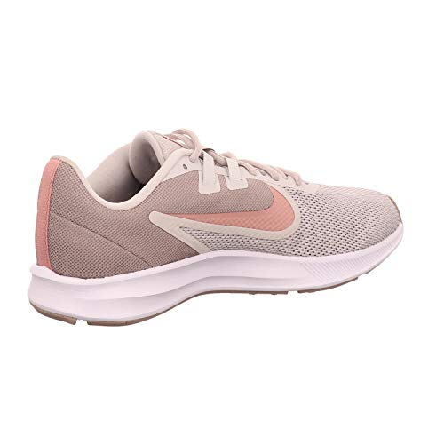 Nike Tênis feminino Downshifter 9, Verde-cinza/rosa enferrujado - pedra-pomes - branco, 6