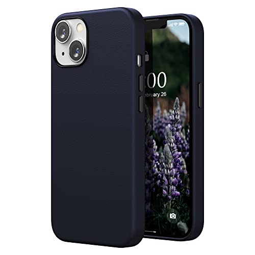 SURPHY Cuir Coque Compatible avec iPhone 14 6,1 Pouces, Premium PU Cuir Résistants Rayures Ultra-Mince Coque pour iPhone 14 6,1 Pouces 2022, Encre Violette Cover
