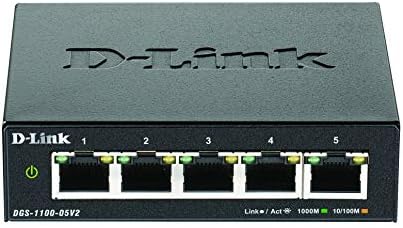 D-Link DGS-1100-05V2, Switch Smart 5 puertos Gigabit, RJ-45, Gest...