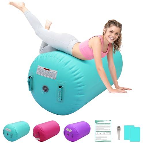 Gymnastics Air Barrel, Inflatable Air Roller Tumble Track Backbend Trainer - No Air Pump, Durable...
