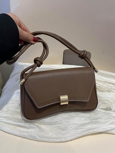 OYOANGLE Women's Flap Clutch Leather Shoulder Bag Vintage Adjustable Straps Shoulder Purse2