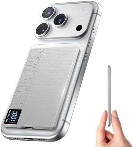 Magnetic Portable Charger 5000mAh with 15W Wireless & 20W PD Fast Charging,Ultra-Slim Travel-Ready Design,LED Display & Premium Metal Shell,Compatible with iPhone 16/15/14/13 Pro/Pro Max/Plus