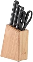 Judge Classic 4 Piece Knife Block Set – Stainless Steel Kitchen Knives with Stylish Wooden Block – Includes Paring, Utility, Cook’s Knife & Scissors, Dishwasher Safe