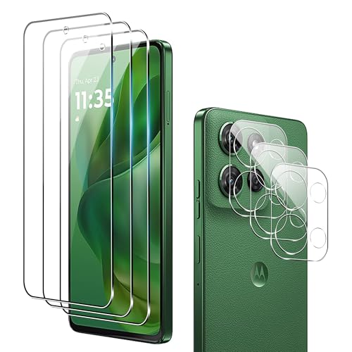 Suttkue for Motolora Moto G Power 2025 Screen Protector with Camera Lens Protector 9H Hardness Anti-Scratch Tempered Glass flim Case Friendly Anti-Scratch (3+3 PACK)