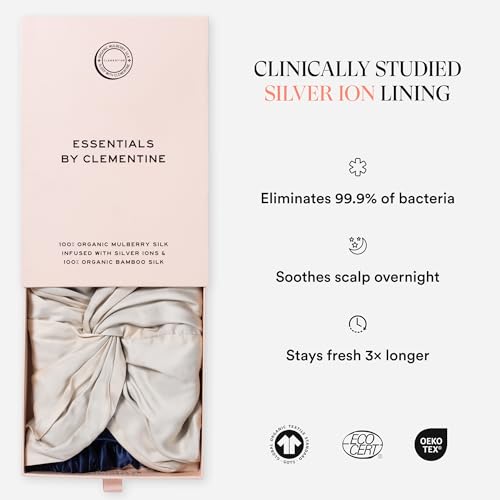 Image of Essentials by Clementine Organic Mulberry Silk Sleep Turban & Bonnet | Silver Ion & Organic Bamboo Silk Lining