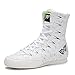 XFQ Zapatos De Boxeo Niños, Entrenamiento De Combate Botas De Alta Top Zapatillas De Deporte De Fitness Transpirable Lucha,Blanco,38EU