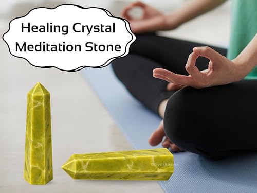 Image of Crystal Heaven Certified Serpentine Crystal Tower Obelisk Point for Chakra, Healing and Balancing - AAA Grade Original Certified Gemstone Agate for Reiki Meditation Yoga Spiritual (3-4 Inches)