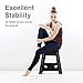 Delxo 16” Folding Step Stool,1 Pack Premium Heavy Duty Foldable Stool in Black for Adults,Portable Collapsible Plastic Step Stool,Non Slip Folding Stools for Kitchen Bathroom Bedroom
