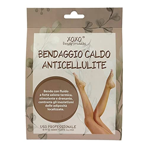 Vendaje para drenar las piernas | Vendajes anticelulíticos, reafirmantes, reductores, tratamiento adelgazante profesional 18 m, listos para usar (2 x 9 m) (cálido anticelulito)