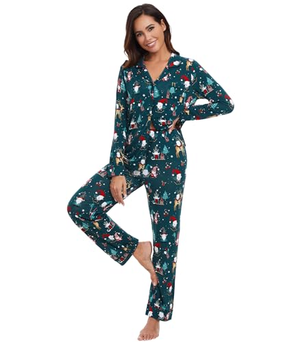 Image of WiWi Viscose from Bamboo Women's Pajamas Set Super Soft Button Down Top and Pants Sleepwear Cooling Pjs S-3X