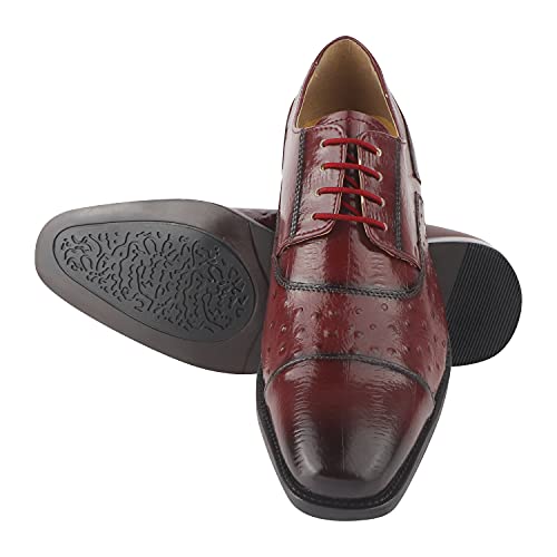 Image of LIBERTYZENO Mens Brogue & Plain Genuine Leather Animal Print Lace Up Oxford Dress Shoes for Easter Gift