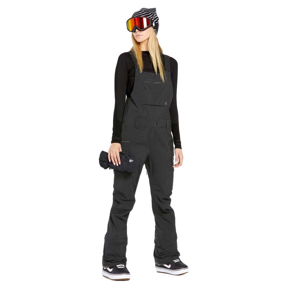Volcom Women's Elm Stretch Slim Fit Gore-Tex Snowboard Bib Overall Black