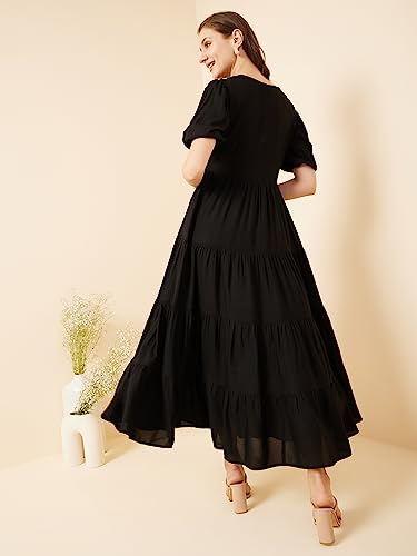 Image of Rare Women's Rayon Fit and Flare Maxi Casual Dress