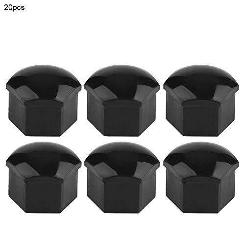 Image of Car Wheel Nut Covers, 19mm Black Hub Screw Bolt Caps (20-Pack) - Durable Nylon PA66 Rust Protection & Easy Snap-On Installation for All Car Rims