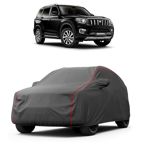 Image of Heavy-Duty Car Cover for Compatible with Mahindra Scorpio N (2022 to 2025 All Models) Deluxe Car Protection Cover - Waterproof & UV-Resistant All-Season Exterior Protection