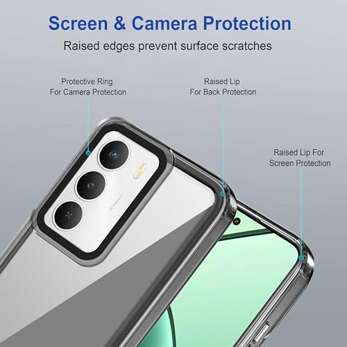 Image of amazon basics Back Case Cover for Realme C73 5G | Compatible for Realme C73 5G Back Cover | Case Cover with Camera Protection | (TPU + PC | Translucent Black)