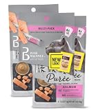 Pu~re Balance Salmon Puree Gourmet Cat Treats, 8 Total Tubes – (2 Packs of 4 Count), 0.5 oz Each