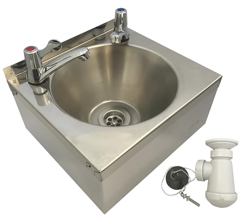 Stainless Steel Hand Wash Basin with Lever Taps
